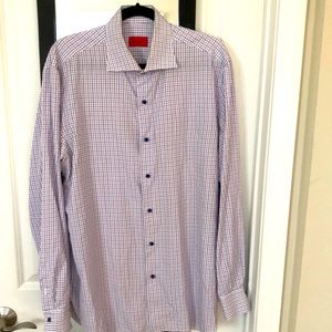 Men’s Isaia button down check shirt 16.5 x 42